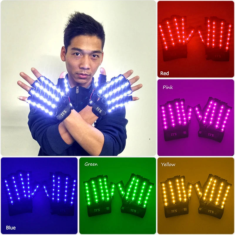 LED Neon Glowing Gloves